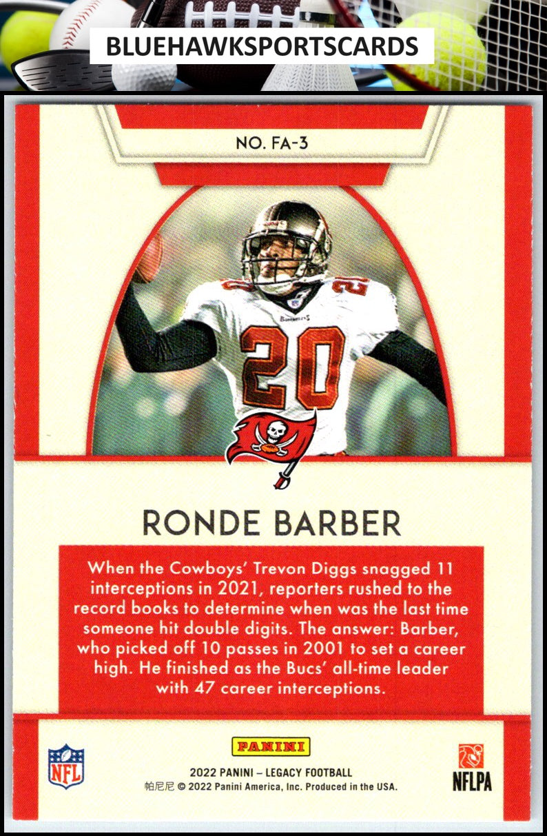 2022 Panini Legacy #FA-3 Ronde Barber For the Ages