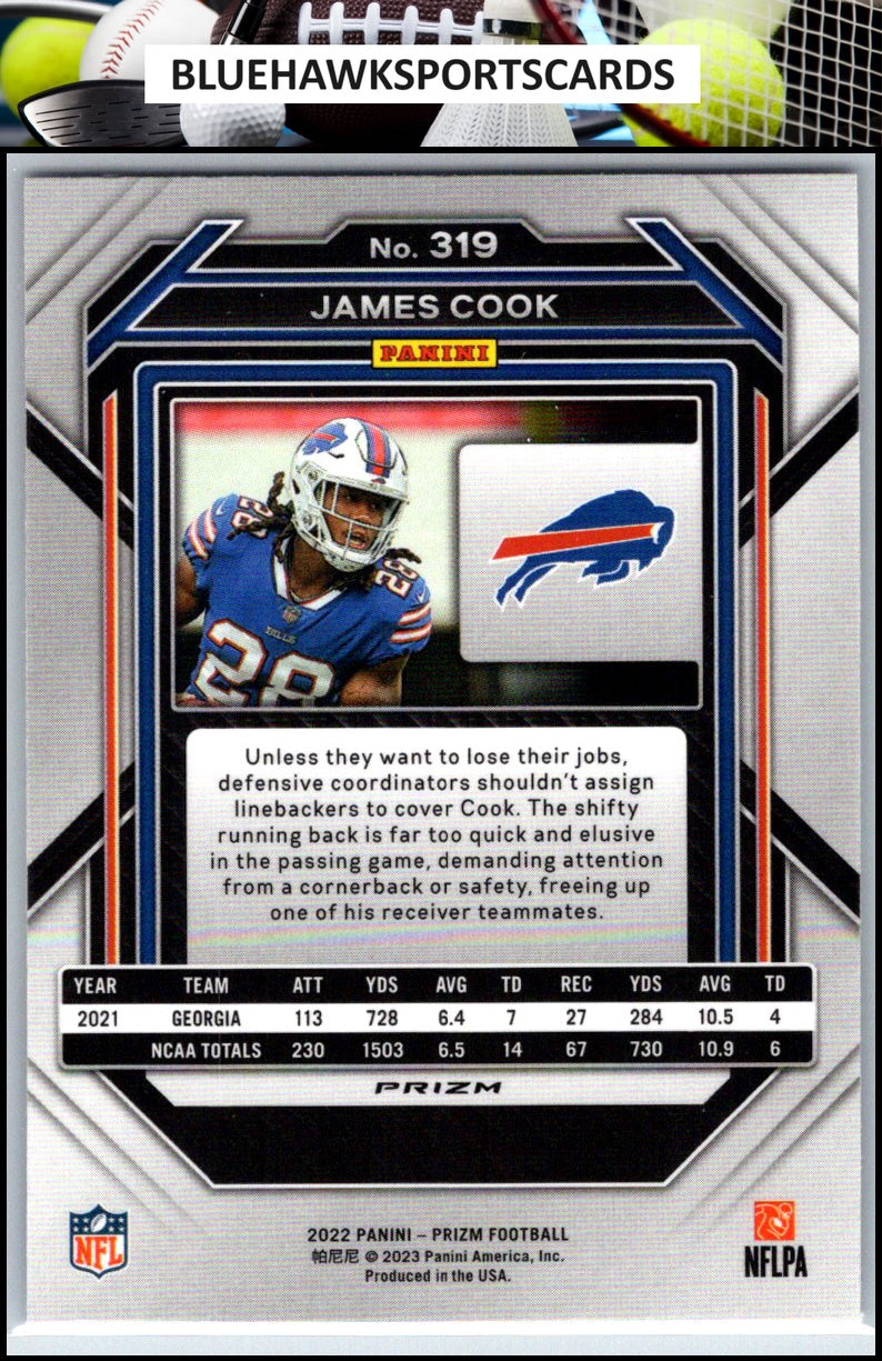 2022 Panini Prizm #319 James Cook Red White and Blue