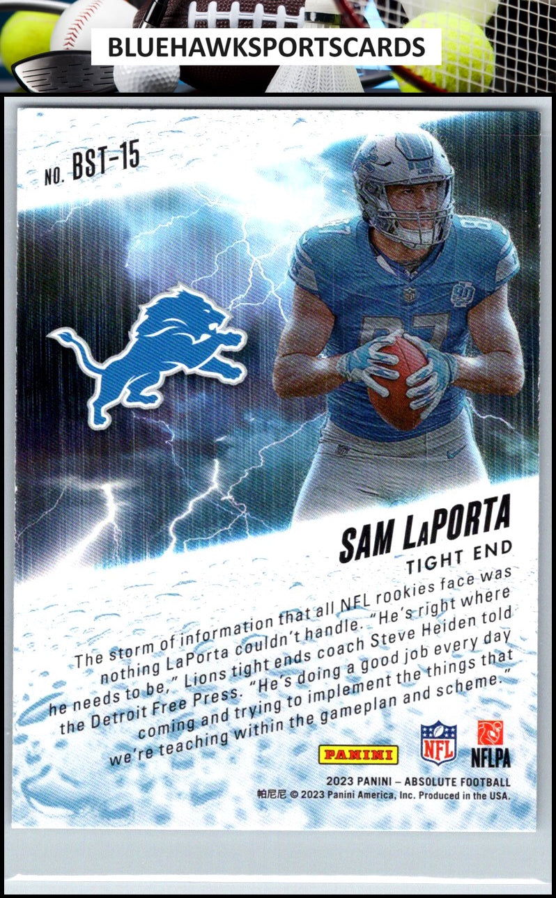 2023 Panini Absolute #BST-15 Sam LaPorta By Storm