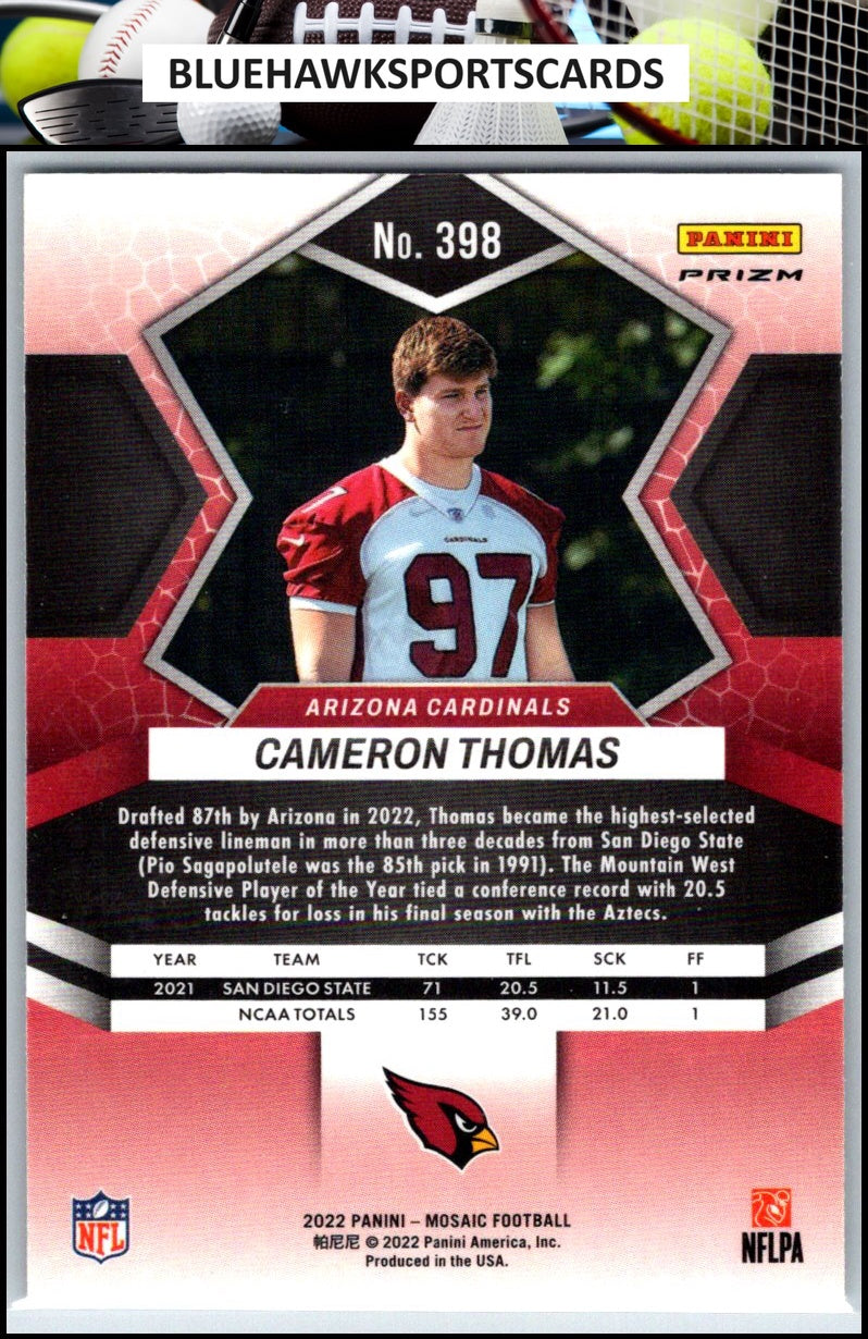 2022 Panini Mosaic #398 Cameron Thomas Mosaic Green