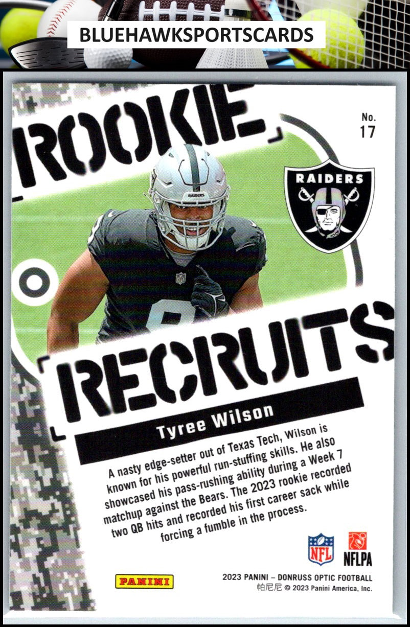 2023 Donruss Optic #17 Tyree Wilson Rookie Recruits