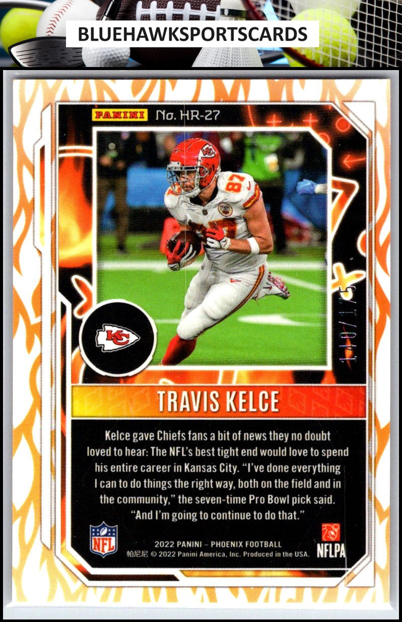2022 Panini Phoenix #HR-27 Travis Kelce Hot Routes Pink #/175