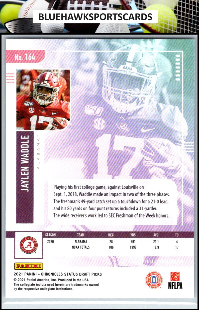 2021 Panini Chronicles Draft Picks #164 Jaylen Waddle Pink