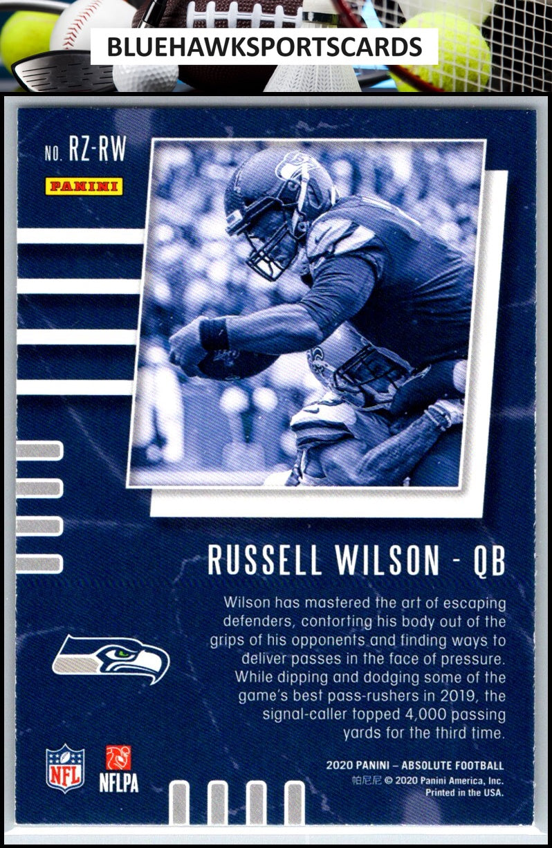 2020 Panini Absolute #RZ-RW Russell Wilson Red Zone