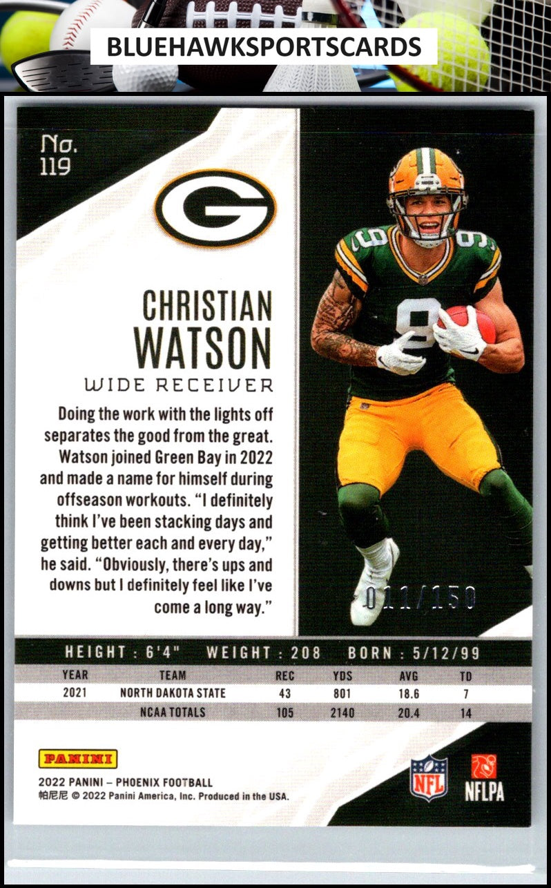 2022 Panini Phoenix #119 Christian Watson Teal #/150