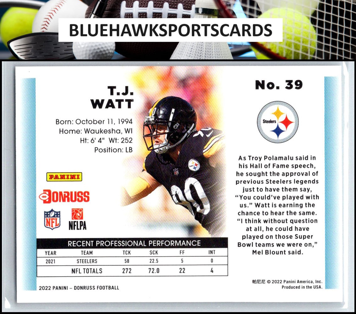 2022 Donruss #39 T.J. Watt Retro 1992