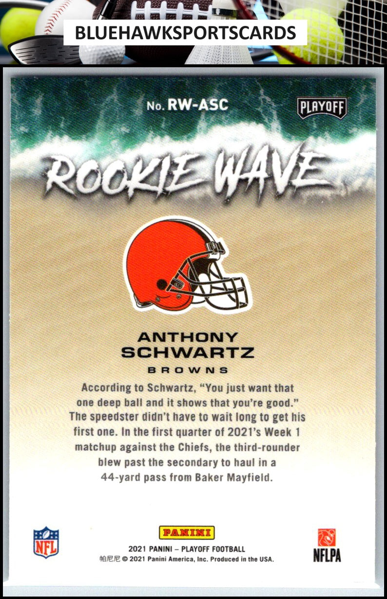 2021 Panini Playoff #RW-ASC Anthony Schwartz Rookie Wave