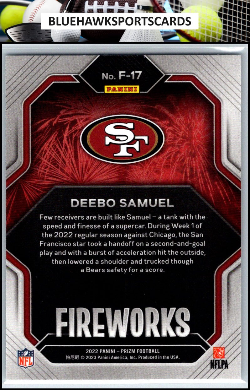 2022 Panini Prizm #F-17 Deebo Samuel Fireworks