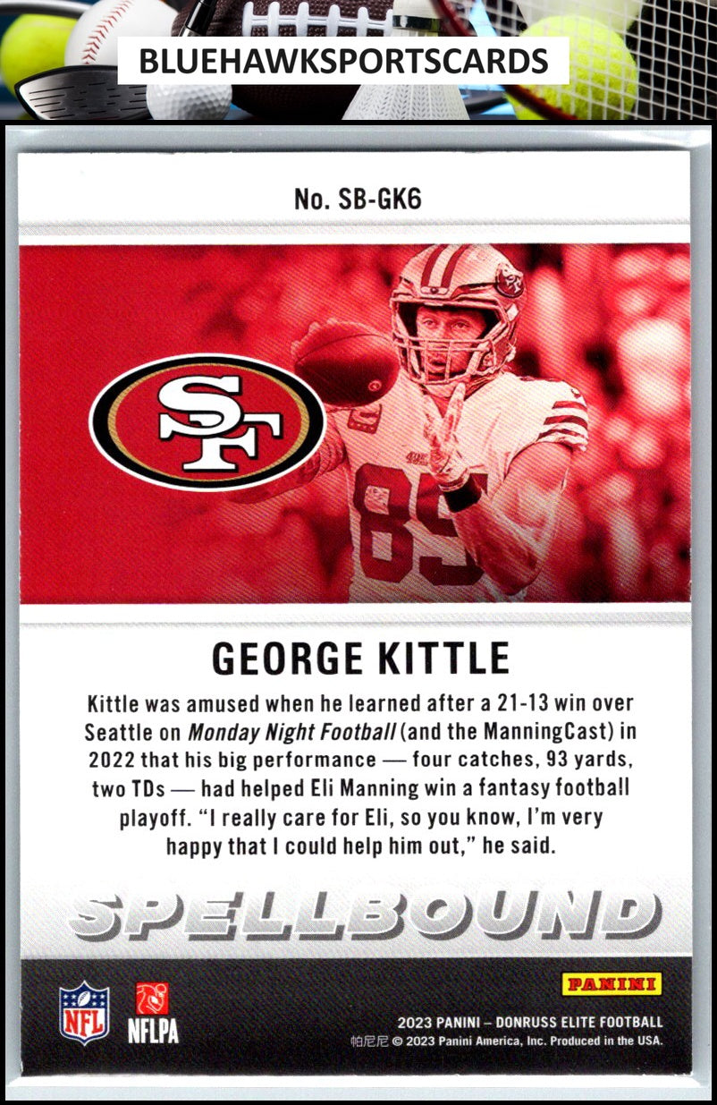 2023 Donruss Elite #SB-GK6 George Kittle Spellbound Green