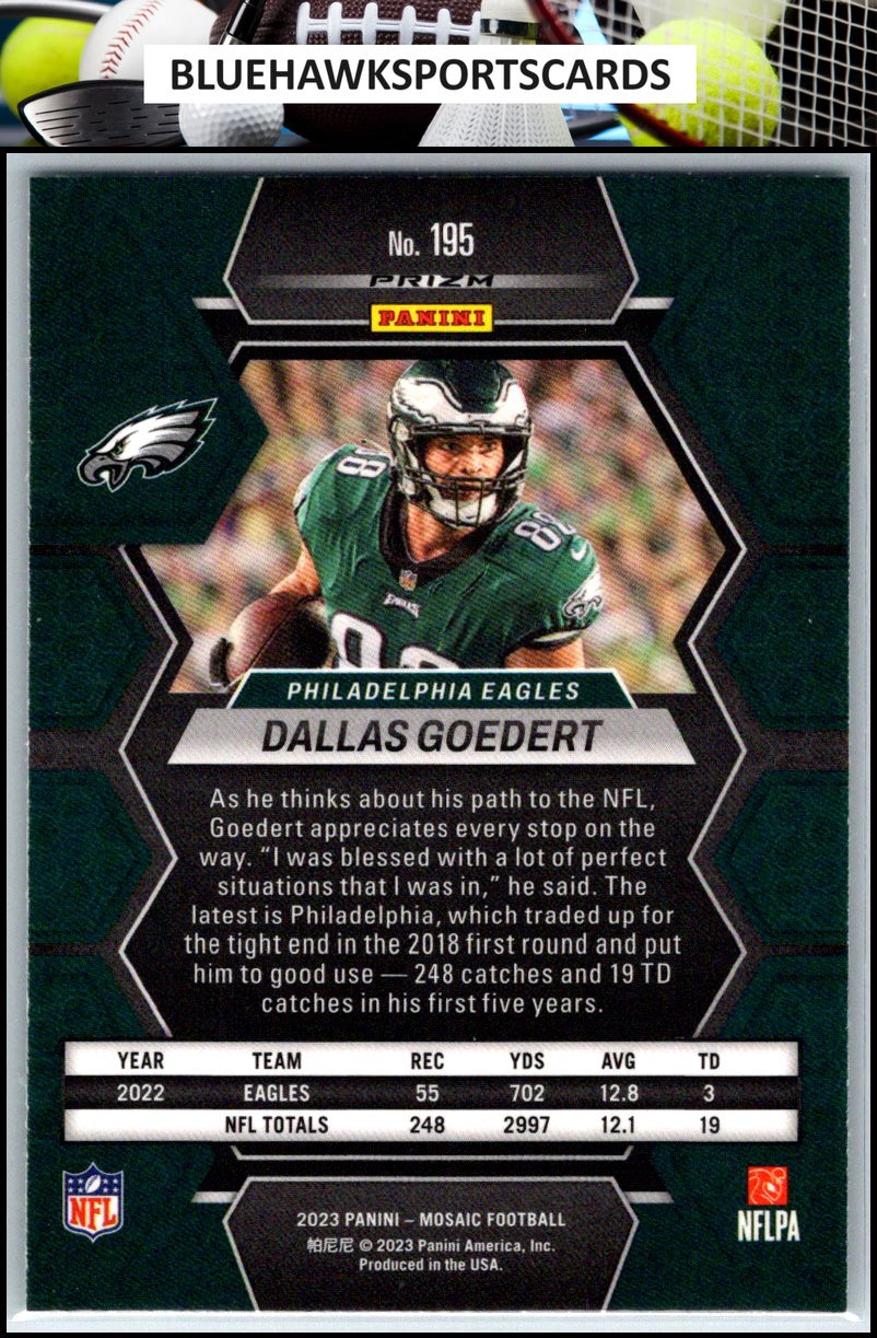 2023 Panini Mosaic #195 Dallas Goedert Green Mosaic