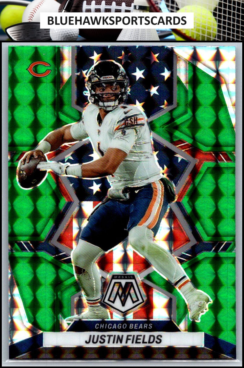 2022 Panini Mosaic #268 Justin Fields Mosaic Green