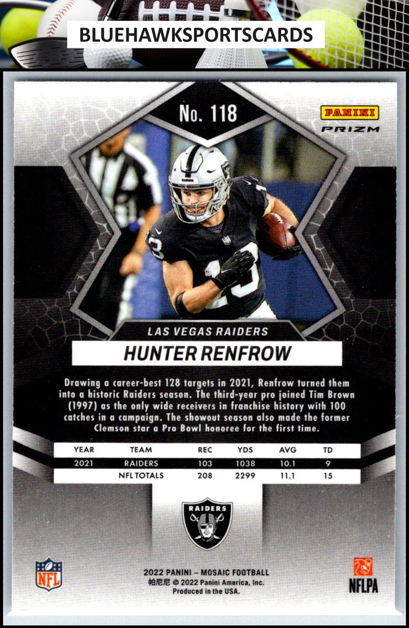 2022 Panini Mosaic #118 Hunter Renfrow Mosaic Green