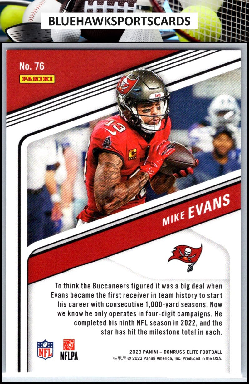 2023 Donruss Elite #76 Mike Evans Aspirations Shimmer #/625