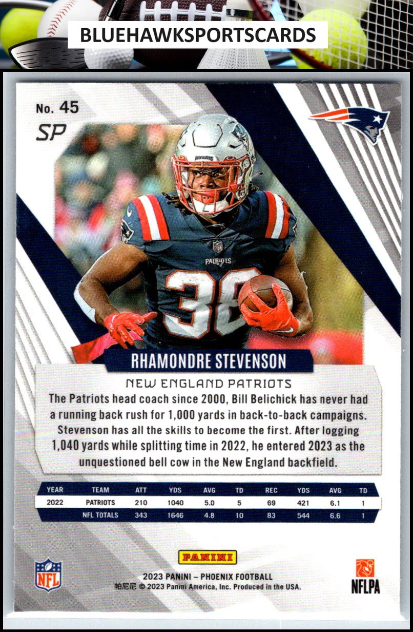 2023 Panini Phoenix #45b Rhamondre Stevenson Silver
