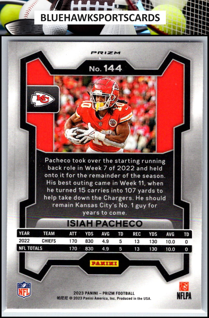 2023 Panini Prizm #144 Isiah Pacheco Pink