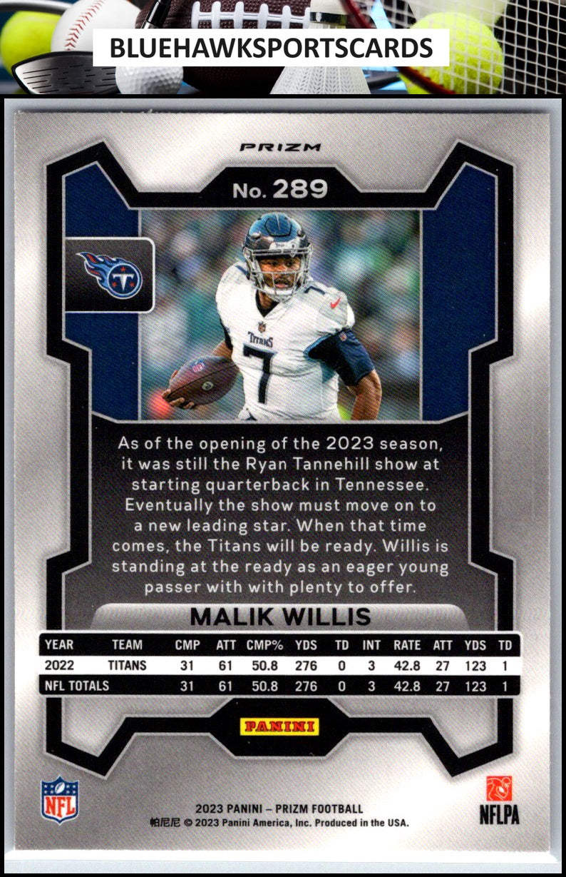 2023 Panini Prizm #289 Malik Willis Pink