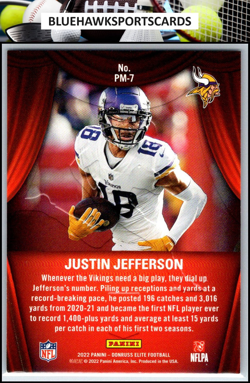 2022 Donruss Elite #PM-7 Justin Jefferson Playmakers
