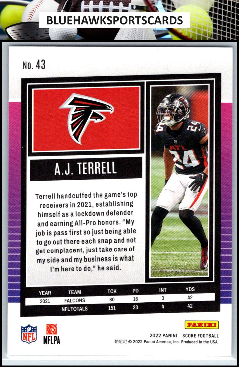 2022 Score #43 A.J. Terrell Racer #/199