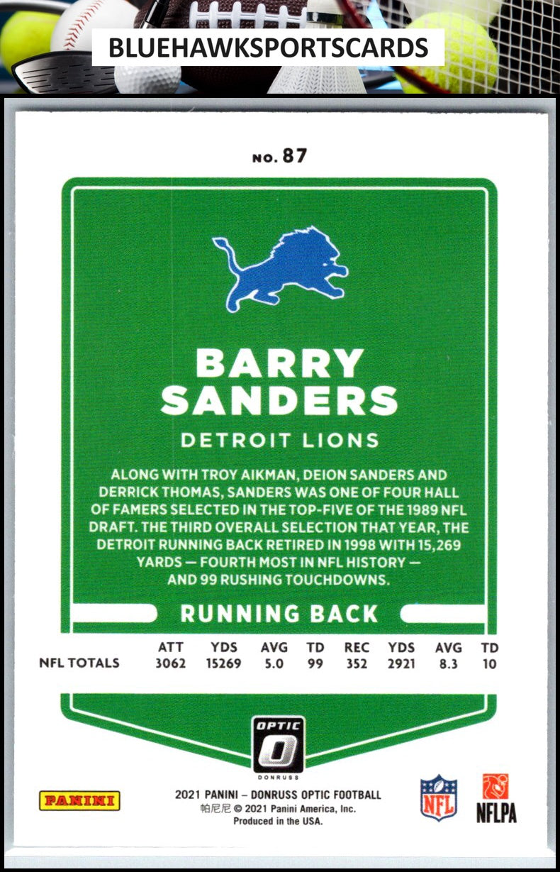 2021 Donruss Optic #87 Barry Sanders