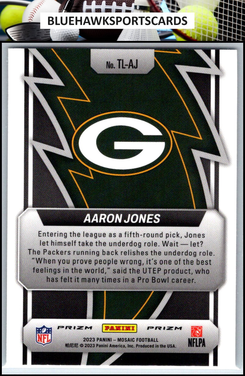 2023 Panini Mosaic #TL-AJ Aaron Jones Thunder Lane Mosaic