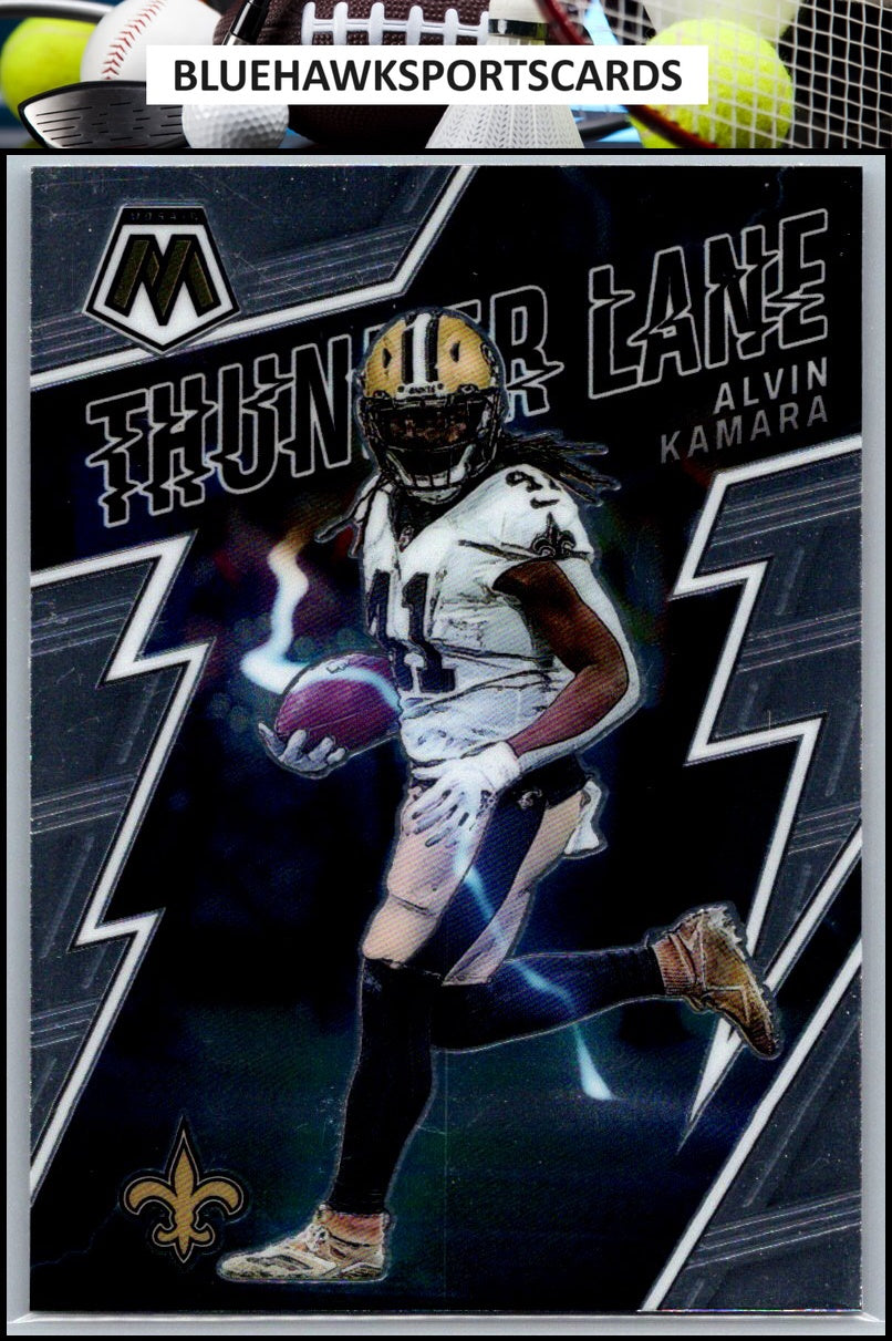 2022 Panini Mosaic #TL-11 Alvin Kamara Thunder Lane