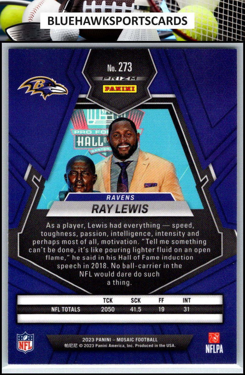 2023 Panini Mosaic #273 Ray Lewis Green Mosaic