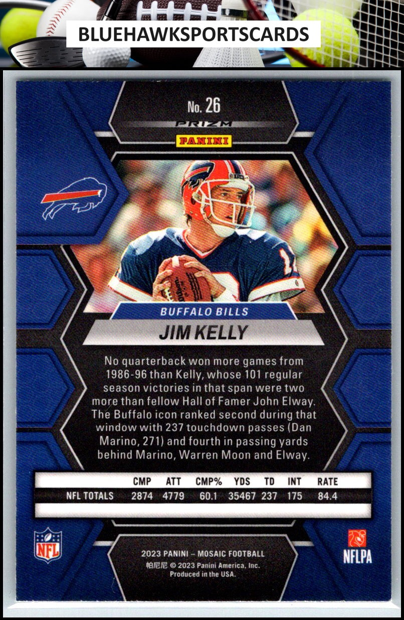 2023 Panini Mosaic #26 Jim Kelly Green Mosaic