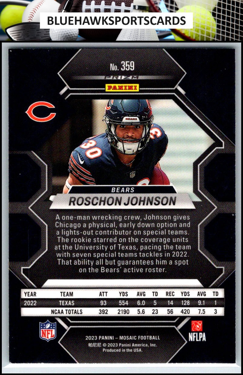 2023 Panini Mosaic #359 Roschon Johnson Green Mosaic
