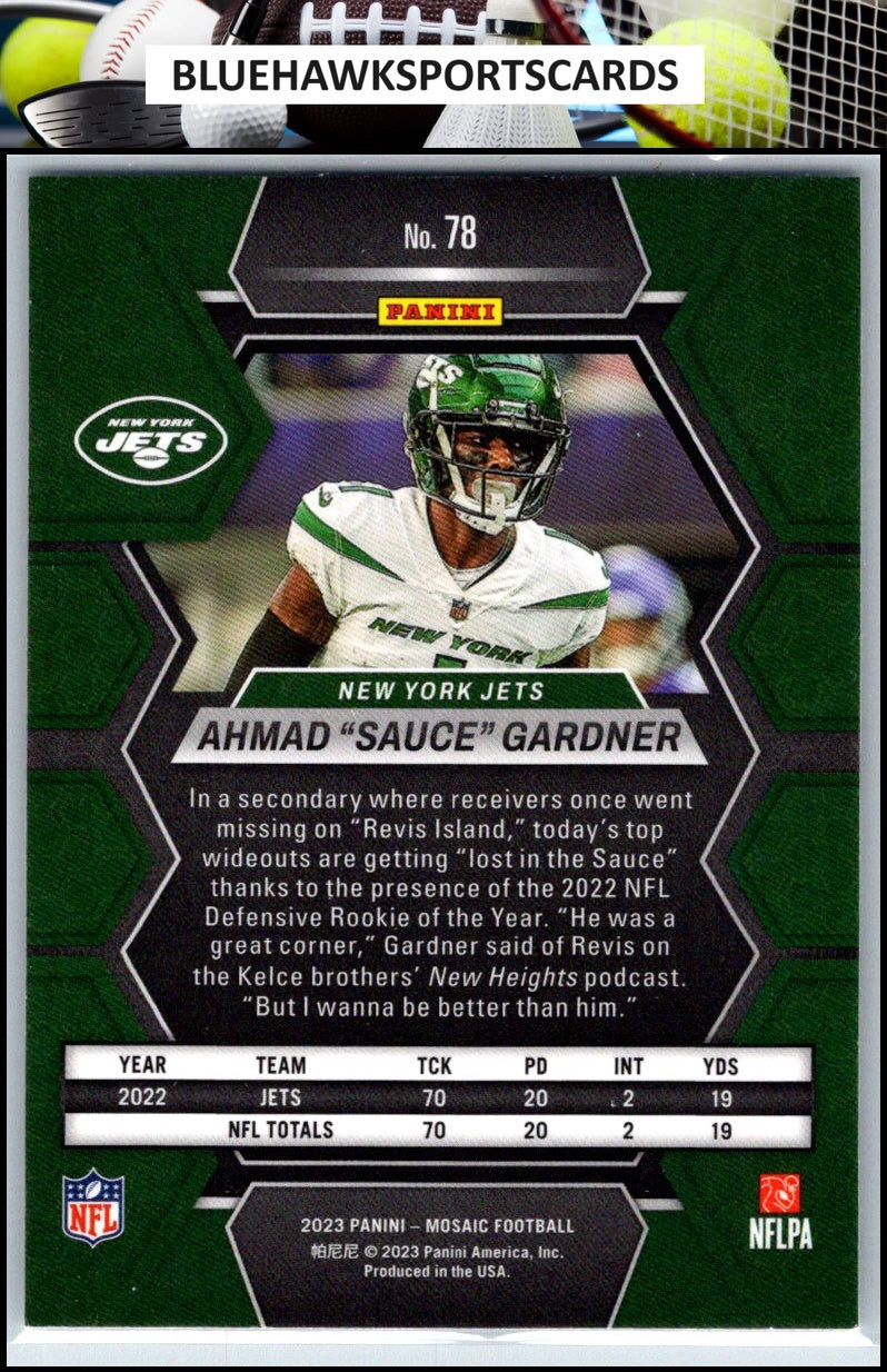 2023 Panini Mosaic #78 Ahmad "Sauce" Gardner