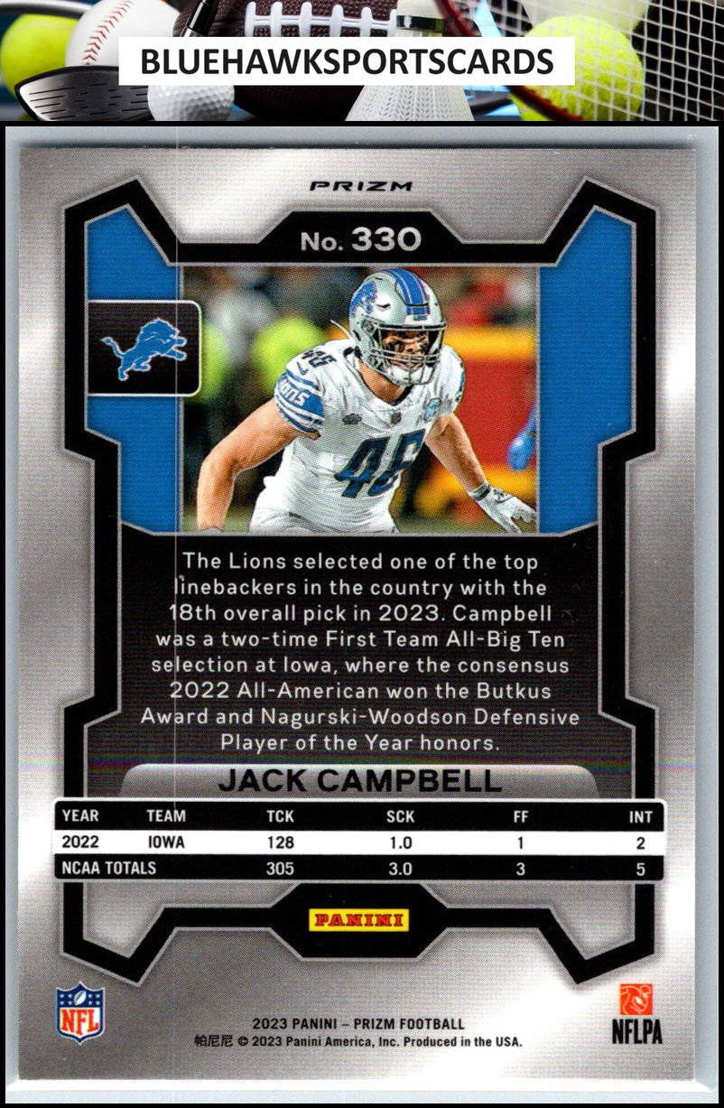 2023 Panini Prizm #330 Jack Campbell Silver