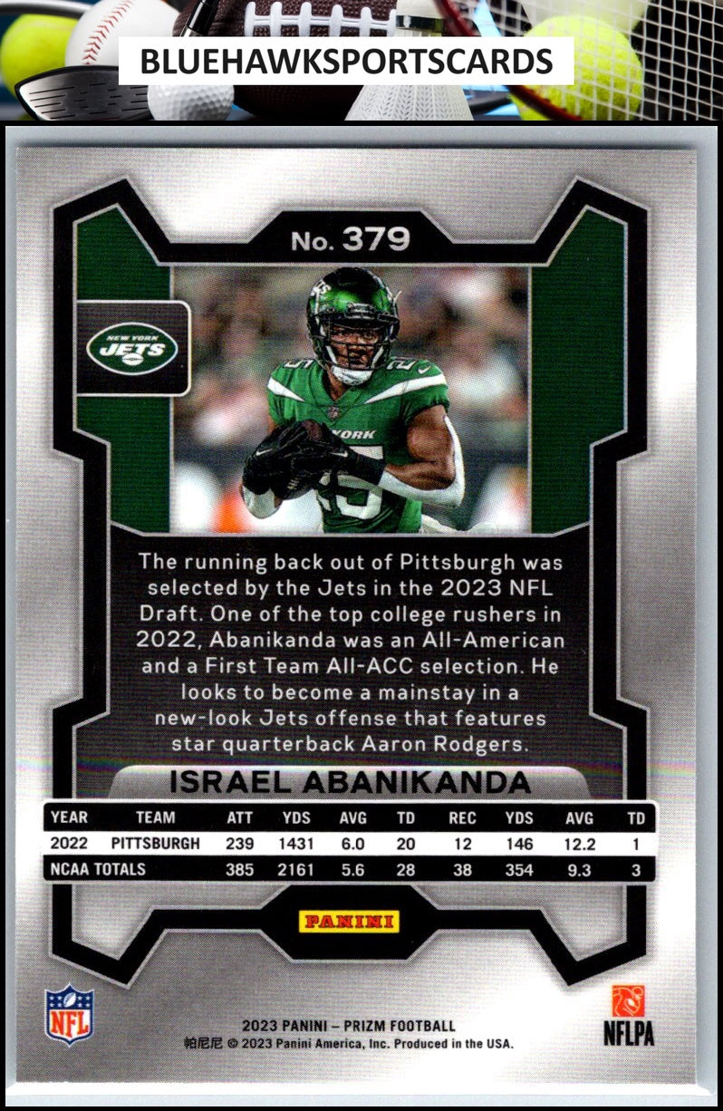 2023 Panini Prizm #379 Israel Abanikanda