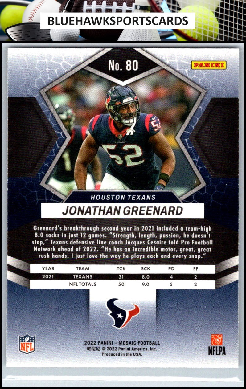 2022 Panini Mosaic #80 Jonathan Greenard