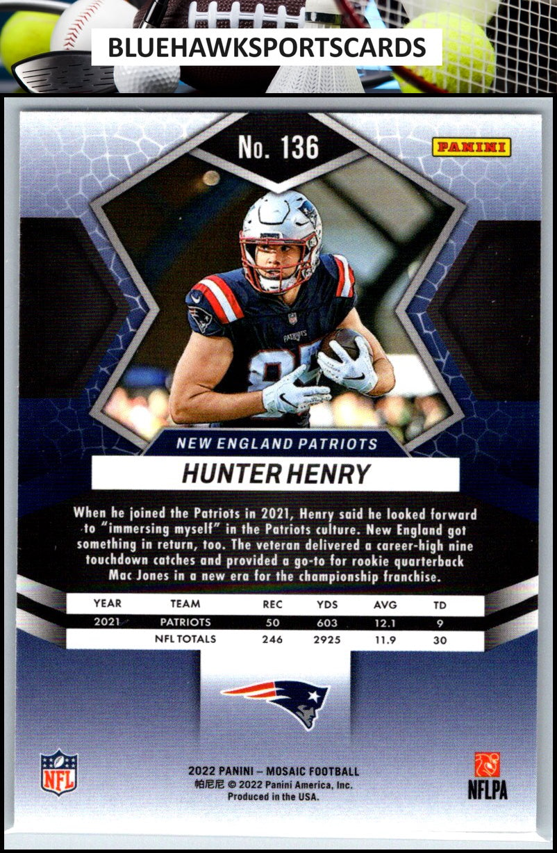 2022 Panini Mosaic #136 Hunter Henry