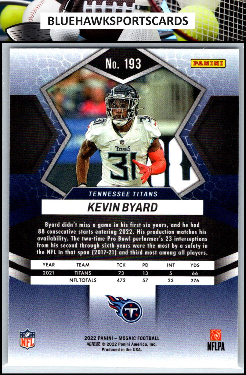 2022 Panini Mosaic #193 Kevin Byard
