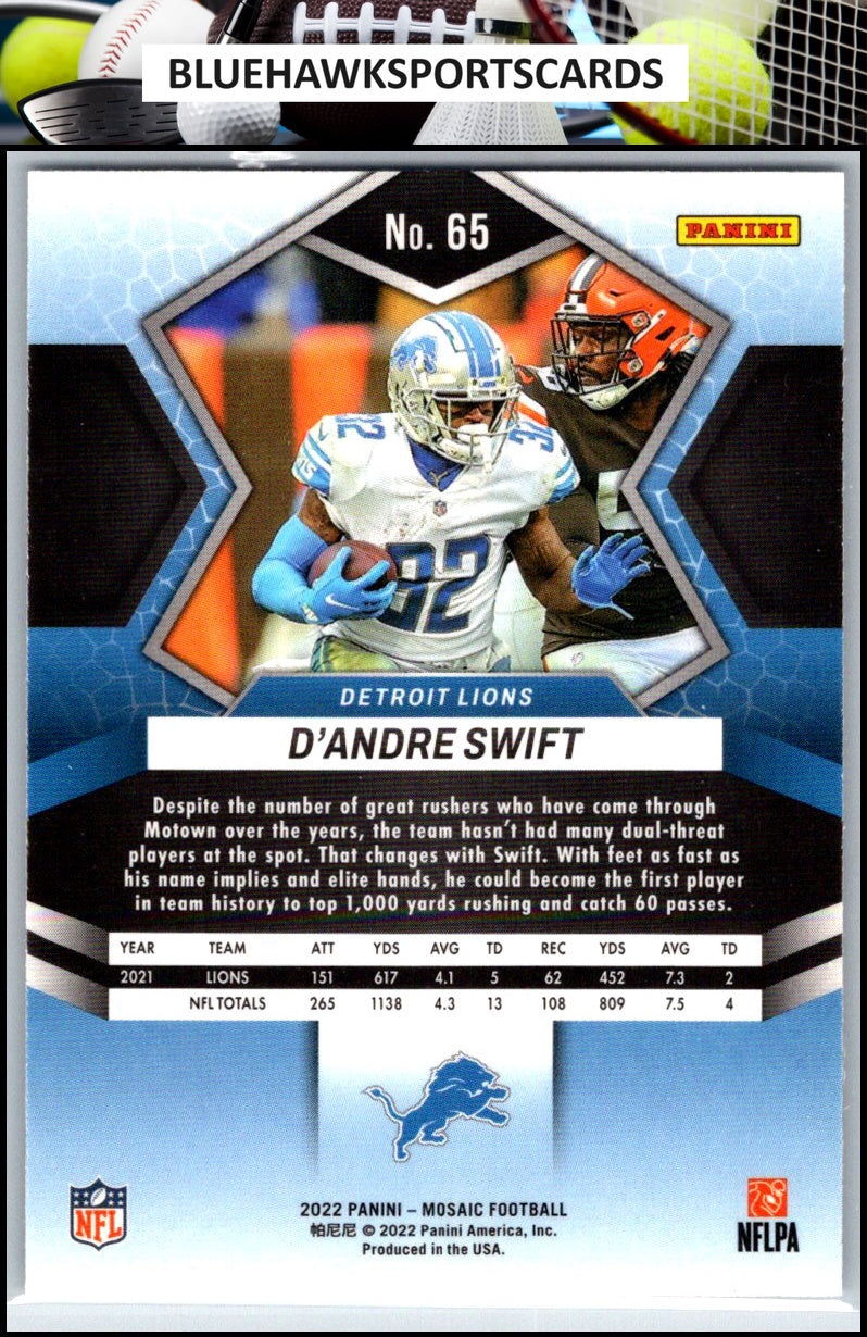 2022 Panini Mosaic #65 D'Andre Swift