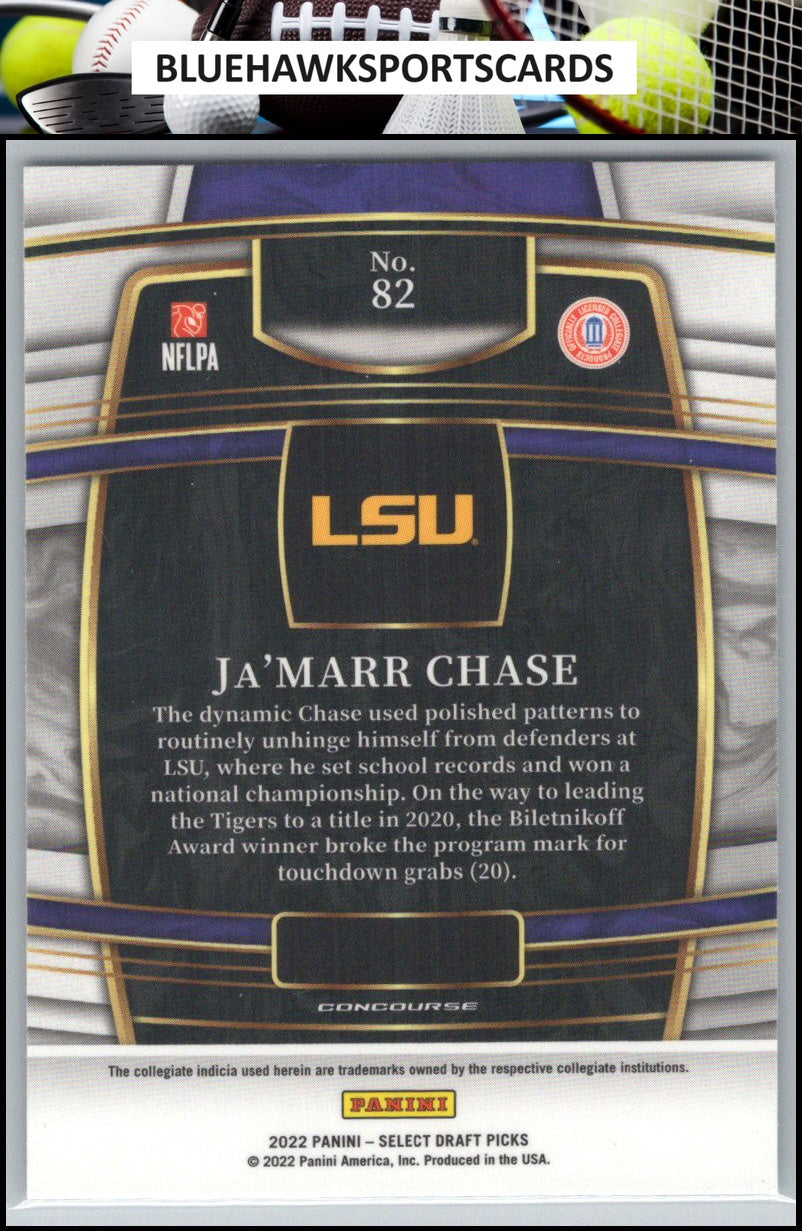 2022 Panini Select Draft Picks #82 Ja'Marr Chase Blue (Retail Base)