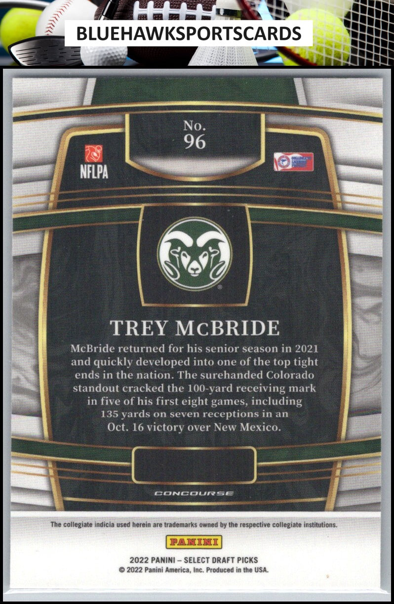 2022 Panini Select Draft Picks #96 Trey McBride Blue (Retail Base)