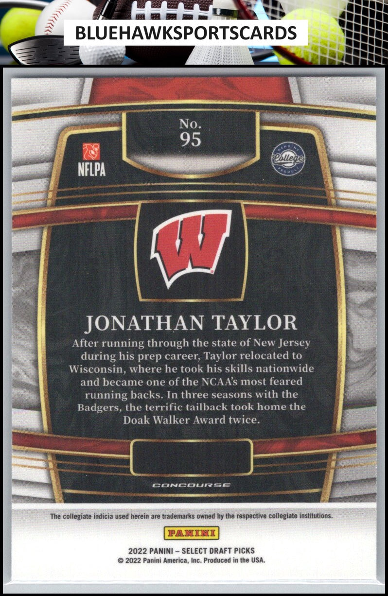 2022 Panini Select Draft Picks #95 Jonathan Taylor Blue (Retail Base)