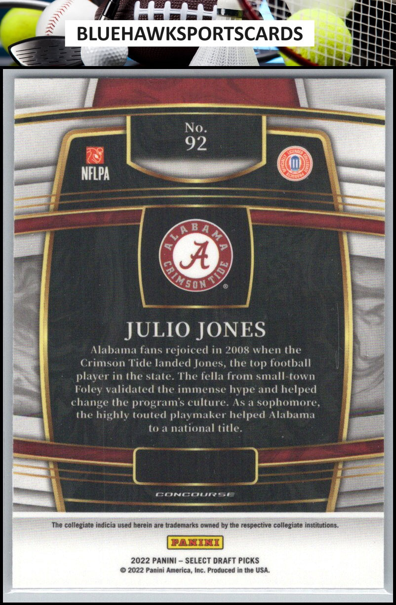 2022 Panini Select Draft Picks #92 Julio Jones Blue (Retail Base)