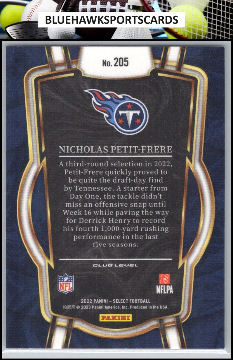 2022 Panini Select #205 Nicholas Petit-Frere