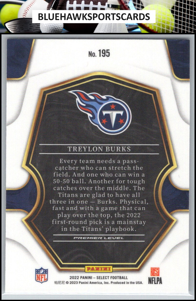 2022 Panini Select #195 Treylon Burks