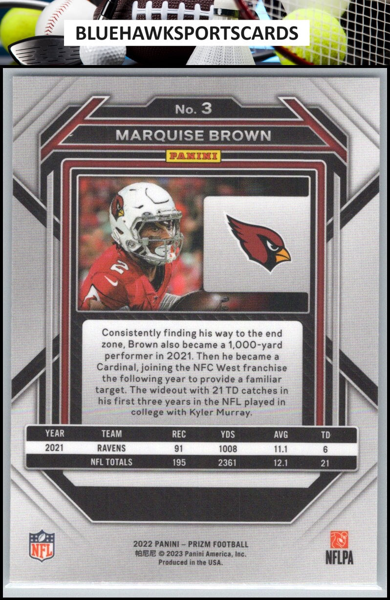 2022 Panini Prizm #3 Marquise Brown