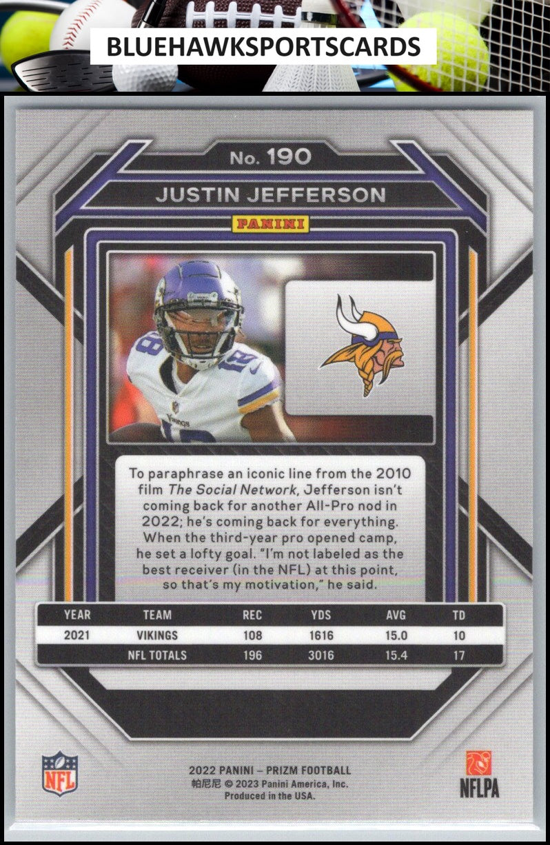 2022 Panini Prizm #190 Justin Jefferson