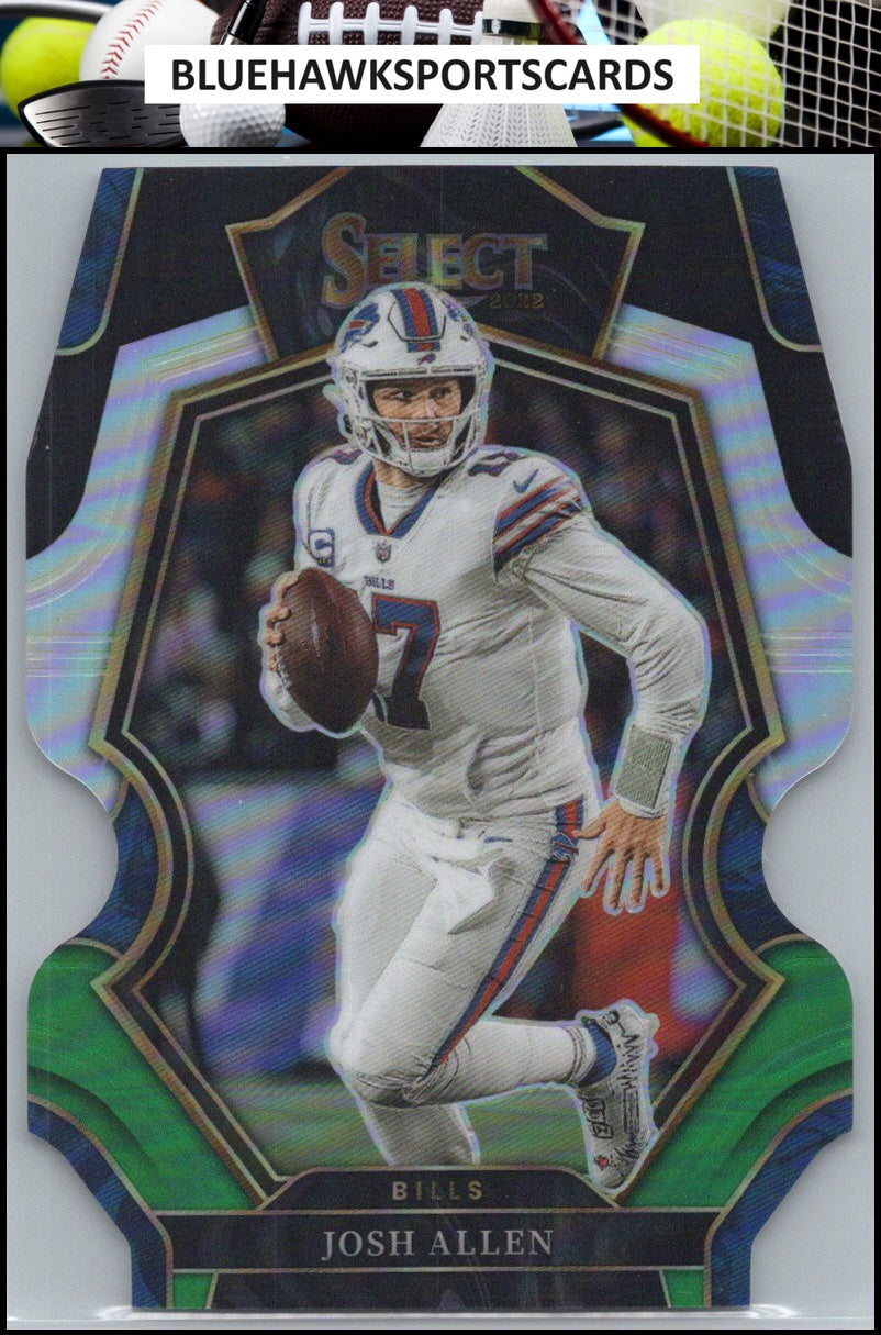 2022 Panini Select #111 Josh Allen Black and Green Prizm Die Cut