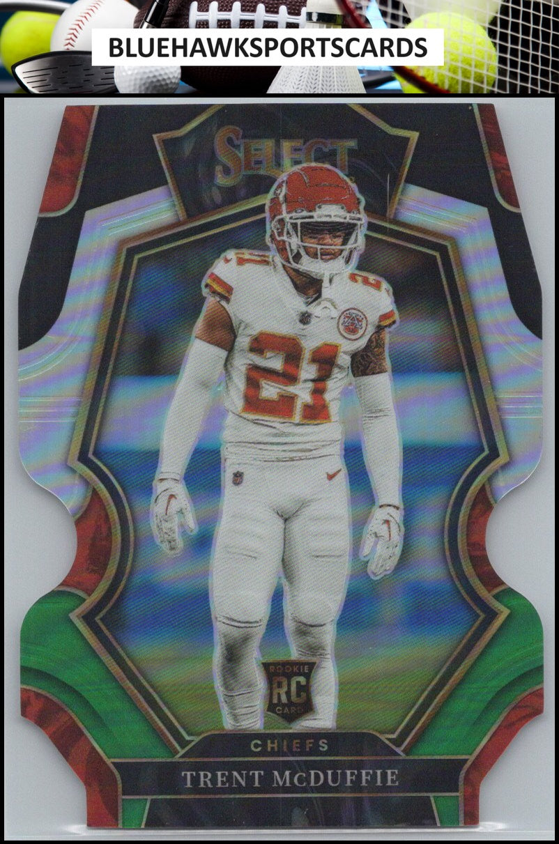 2022 Panini Select #150 Trent McDuffie Black and Green Prizm Die Cut