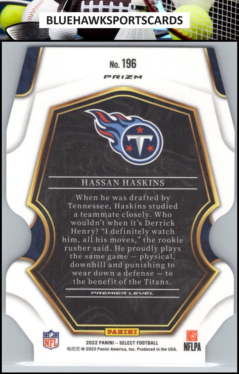 2022 Panini Select #196 Hassan Haskins Silver Prizm Die Cut