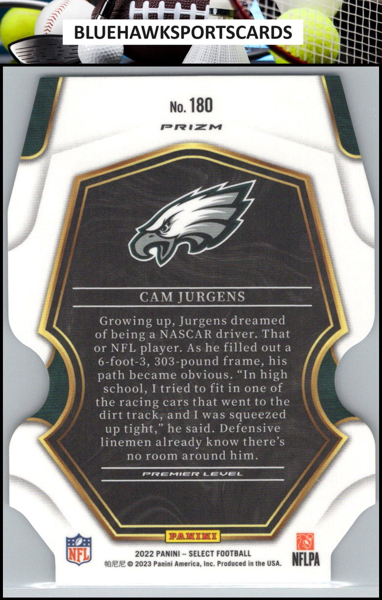2022 Panini Select #180 Cam Jurgens Green and Yellow Prizm Die Cut