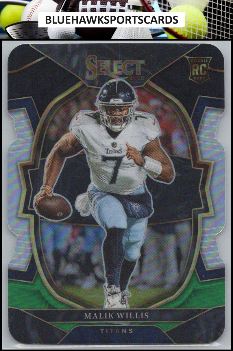 2022 Panini Select #38 Malik Willis Black and Green Prizm Die Cut