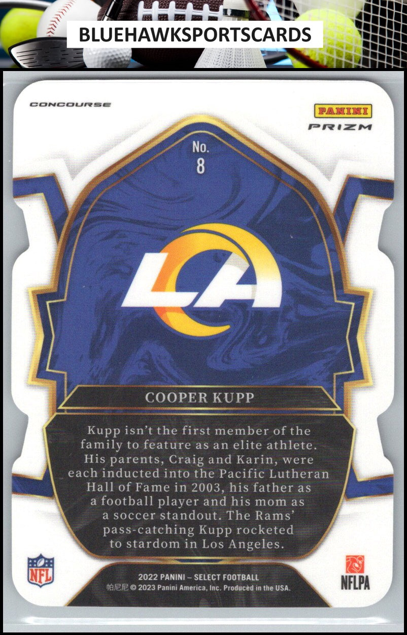 2022 Panini Select #8 Cooper Kupp Black and Green Prizm Die Cut