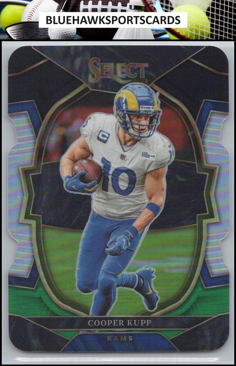 2022 Panini Select #8 Cooper Kupp Black and Green Prizm Die Cut